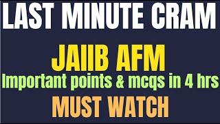  **ALL YOU NEED! JAIIB AFM  EXAM** | 50-55 Marks GUARANTEED with Last-Minute CRAM Bullet Points|