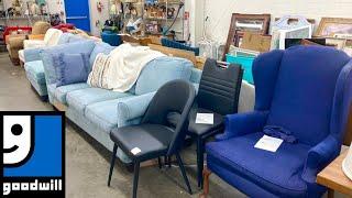 GOODWILL SHOP WITH ME FURNITURE SOFAS CHRISTMAS DECORATIONS DINNERWARE SHOPPING STORE WALK THROUGH