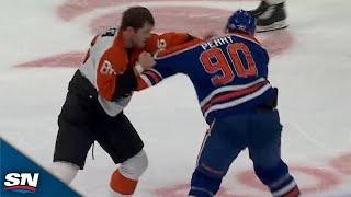 Sean Couturier-Stuart Skinner Collision Sparks Pair Of Oilers-Flyers Fights