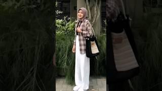 Ootd Outfit Hijab Kombinasi Dengan Kemeja Kece Parah #shorts #ootdhijab #outfitinspiration