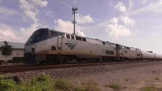 Two Amtrak Trains Plus Brightline At Boynton Beach 11-26-22