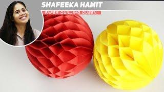 Paper Crafts: How to make a Paper Honeycomb Ball DIY 2017