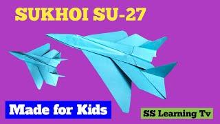 Easy Paper Airplane for Kids/Origami Jet/How to make Paper Airplane Model/SUKHOI SU-27