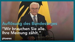 Bundespräsident Steinmeier löst Bundestag auf | Rede am 27.12.2024