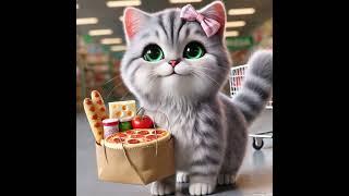 Cute Kitty Made Pizza | ai generated | cat videos | youTube shorts |#shorts #foryou #cute #fyp #cat