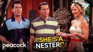 Two and a Half Men | Charlie Tries To Warn Alan His New Girlfriend Is Moving Too Fast