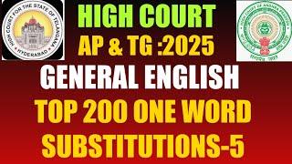 English Vocabulary  | Top most One Word SUBSTITUTIONS | High Court Jobs