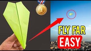 How to make a paper airplane that flies far (EASY) | BEST Paper Airplane EVER | Origami plane