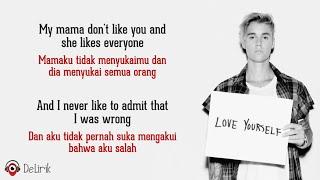 Love Yourself - Justin Bieber (Lyrics video dan terjemahan)