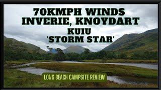 Mad Windy (70+kmph) at Inverie, Knoydart in the Kuiu 'Storm Star'. Long Beach Campsite review.