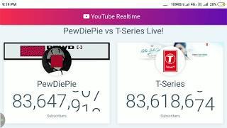 PEWDIEPIE VS T-SERIES LIVE SUBSCRIBE COUNT by RM TECHNICAL