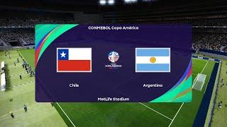 Chile vs Argentina | 2024 Copa América | Group A | MetLife Stadium | PES 2021