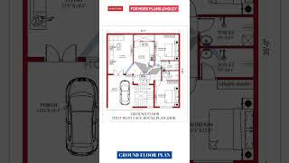 35x35 West Facing House Plan #houzy #homedesign #westfacinghouse #home #floorplan #housedesign #3d