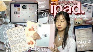 ౨ৎ🩰 WHAT’S ON MY IPAD PRO 11”+ apple pencil UNBOXING ꩜ aesthetic home screen, widgets+ note taking