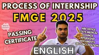 PROCESS OF GETTING INTERNSHIP AFTER PASSING FMGE JANUARY 2025 (IN ENGLISH)