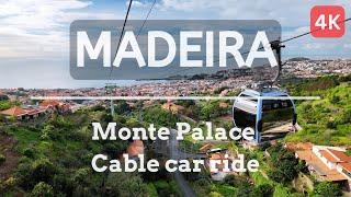 Soaring Above Madeira's Breathtaking Landscape in a Cable Car Ride from Monte Palace, Funchal, 4K