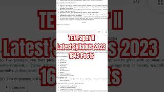 TET Paper II Syllabus Latest for 2023 Exam | Join Now #tripuratet