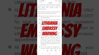 Lithuania embassy warning to visa seeking people. #yourvisamate #job #youtube #shorts #lithuania