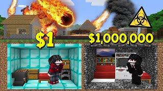 เอาชีวิตรอด!? ในบ้านคนจน $1 เหรียญ VS บ้านคนรวย $1,000,000 เหรียญ - (Minecraft คนรวยคนจน)