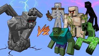 Stone Gargoyle Vs. Mutant Monsters in Minecraft