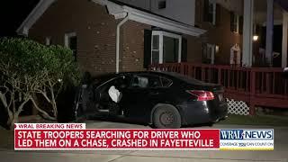 State troopers searching for driver who fled after chase, crash in Fayetteville