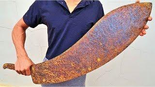 Giant Rusted Shark Sword RESTORATION - Impressive Restoration