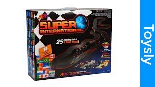 AFX Super International 4-Lane Mega G+ HO Slot Car Track Set w/Tri-Power