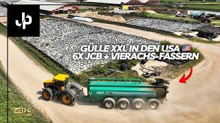 Slurry XXL in the USA!  Four axles! Slurry tankers & JCB || JP Agrar