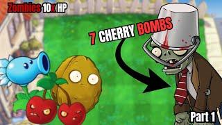 PvZ but All Zombies Have 10 Times more health PART1 (day)