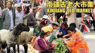 OLDEST Xinjiang Street Market with Real Uyghur Foods in Yarkant, China