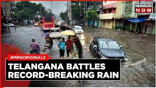 Telangana Rains | Rain Batters Telangana | Houses, Roads Submerged | English News