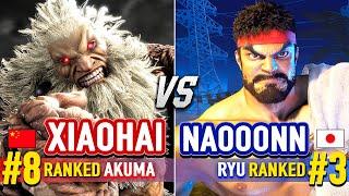 SF6  XIAOHAI (#8 Ranked Akuma) vs NAOOONN (#3 Ranked Ryu)  Street Fighter 6 High Level Gameplay