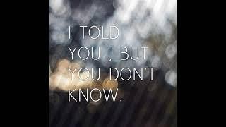 Baadal WRLD - I TOLD YOU. BUT YOU DON'T KNOW (OFFICIAL AUDIO)
