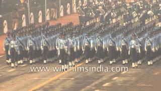 Indian Air Force contingents parade at Rajpath