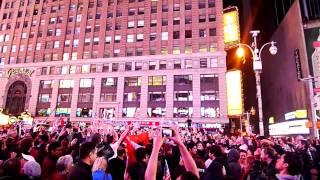 Times Square reacts at the news of Osama Bin Laden death