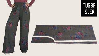 Very Easy Palazzo Trousers Cutting and Sewing | Tuğba İşler