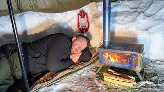 Deep Snow Camping in Heavy Snowfall! ️ Surviving in Freezing Cold - Winter Camping in Snow