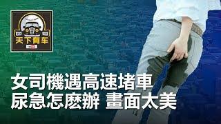 【天下有車】女司機假期出遊遇高速堵車，尿急怎麽辦？畫面太美不敢看