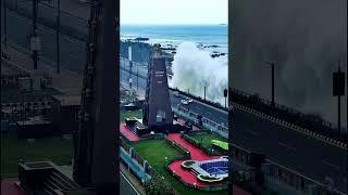 Victory at Sea: 1971 War Statue Faces Mighty Tide in Visakhapatnam  #vizag #vizagbeach #bigwaves