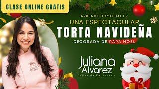 Aprende como hacer un espectacular torta navideña decorada de Papá Noel con Juliana Postres.