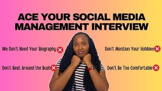 ACE YOUR SOCIAL MEDIA MANAGEMENT INTERVIEW!! Questions & Answers