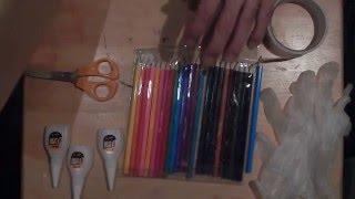 Woodturning, How to construct a blank from colour pencils. #3