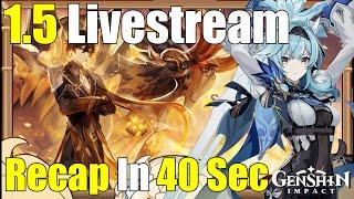 1.5 Genshin Impact Livestream Recap In 40 Seconds #shorts