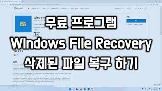 무료 프로그램 Windows File Recovery 로 삭제된 파일 복구하기