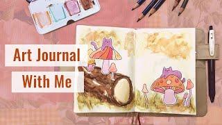 ‍ Art Journal With Me | Creating A Scene With Collage Elements & Watercolor