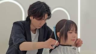 (ASMR) Schöne Japanerin bekommt professionelle Frisur von Top-Stylist in Tokio, Japan