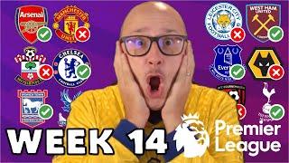 2024/25 PREMIER LEAGUE PREDICTIONS - WEEK #14