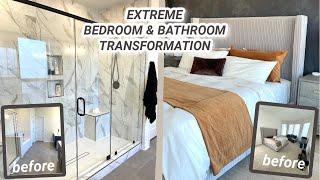 Extreme Bathroom & Bedroom Transformation Tour & Decor | Modern Contemporary Aesthetic