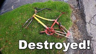 You won't BELIEVE what some kid did to this HARO BMX! Crazy bike DESTRUCTION while trash picking!