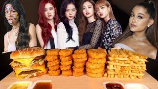 ASMR Mukbang with Celebrities...(BLACKPINK, Ariana, Olivia and more)